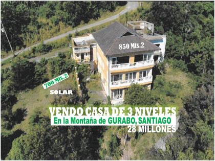 Vendo Casa de 3 Niveles en LA URB. ALTOS DE GURABO, con la mejor Vista del Santiago