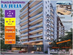 Proyecto de Aptos TORRE NIZA 8, de 1 y 2 habitaciones EN LA JULIA, D.N., con acceso a las principale