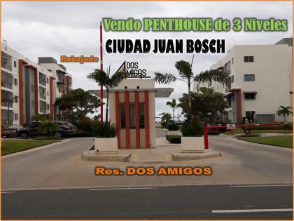 Vendo PENTHOUSE de 3 Niveles en Ciudad Juan Bosch, Res. DOS AMIGOS, 3 HABS., 140 Mts.2, REBAJADO