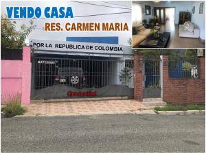 Vendo casa AMUEBLADA en el Res. Carmen María, de  LA REPUBLICA DE COLOMBIA, 3 habs.