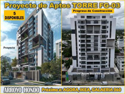 Proyecto de Apto en Arroyo Hondo, Prox. a IKEA, GALERIA 360, AGORA MALL, DIAMOND MALL