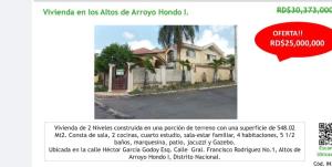 VENDO CASA EN ALTOS DE ARROYO HONDO I